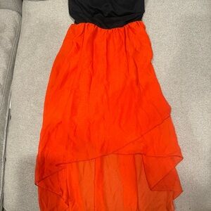 Elegant Black and Orange Women's Dress